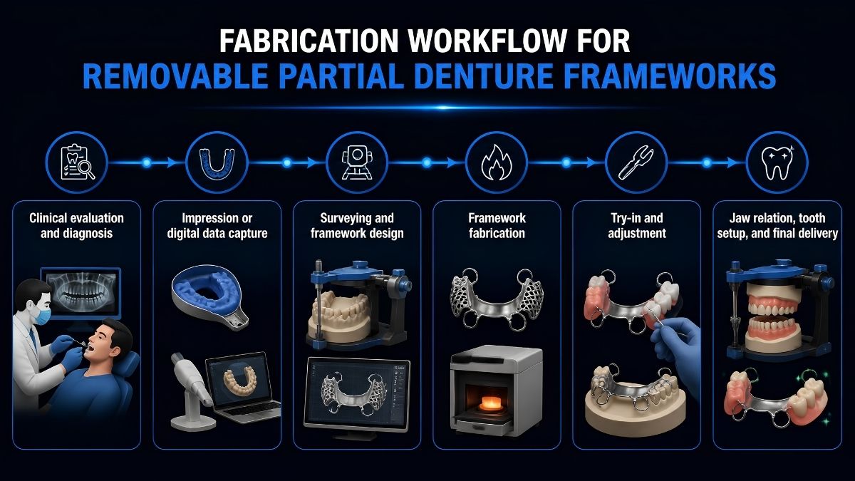 Fabrication workflow for removable partial denture frameworks Fabrication workflow for removable partial denture frameworks