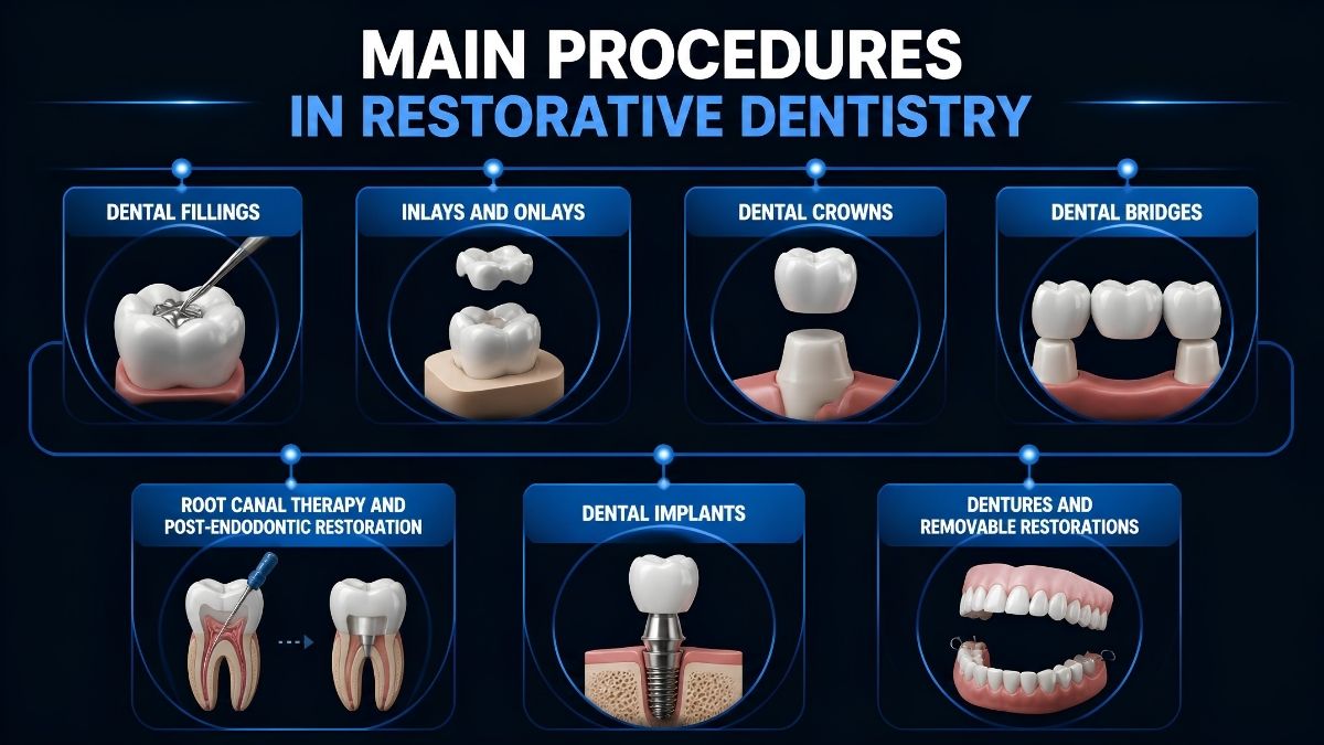 Main procedures in restorative dentistry
