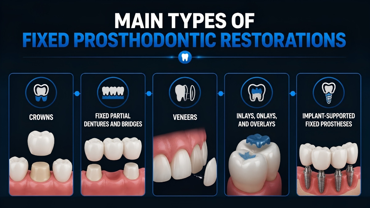 Main Types Of Fixed Prosthodontic Restorations